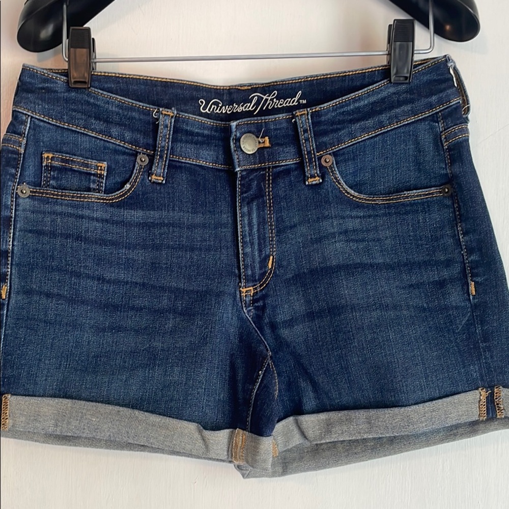 Universal Thread Mid-rise Denim Shorts Classic Cuffed Hem 0/25R